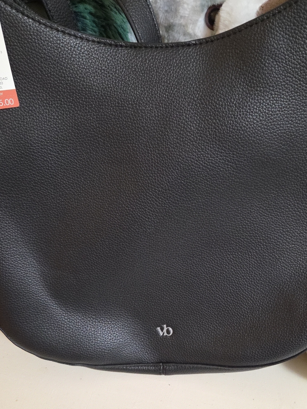 NWT Vera Bradley Black Faux Pebbled Leather Shoulder Bag